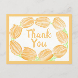 Peach Tulips Border ~Thank You Card