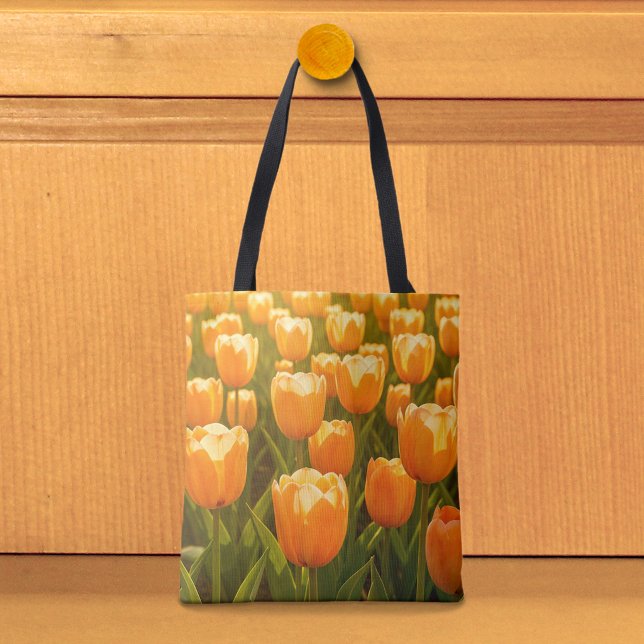 Peach Tulips Tote Bag (Tote bag with peach tulips)