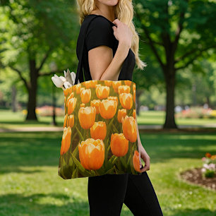 Peach Tulips Tote Bag
