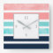 Peach, Turquoise, Indigo, White Stripes  