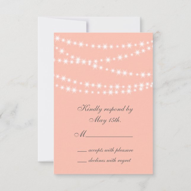 Peach Twinkle Lights RSVP Card (Back)