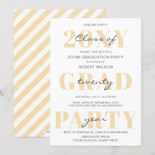 Peach Typography Modern Online Graduation Party Invitation