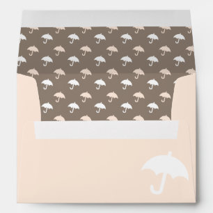 Peach Umbrella Baby Shower Envelopes