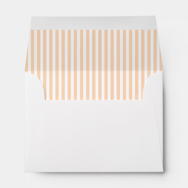 Peach Vertical Stripe Lined Envelope (Back (Bottom))
