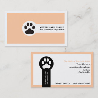 Peach Vet/Veterinary Clinic minimalist Business Card
