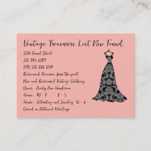 Peach Vintage Dress Hat Fashion Diva Business Card
