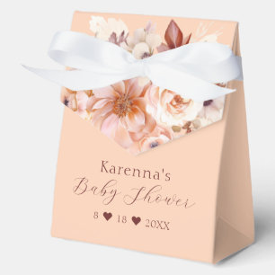 Peach Vintage Floral Fall Baby Shower Favour Box