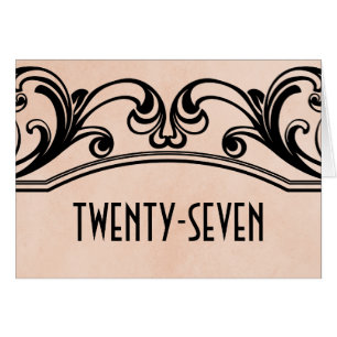 Peach Vintage Swirls Table Number Card