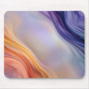 Peach Violet Fluid Currents Mouse Pad
