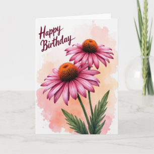 Peach Watercolor Birthday Card