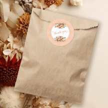 Peach Watercolor Floral Thank You