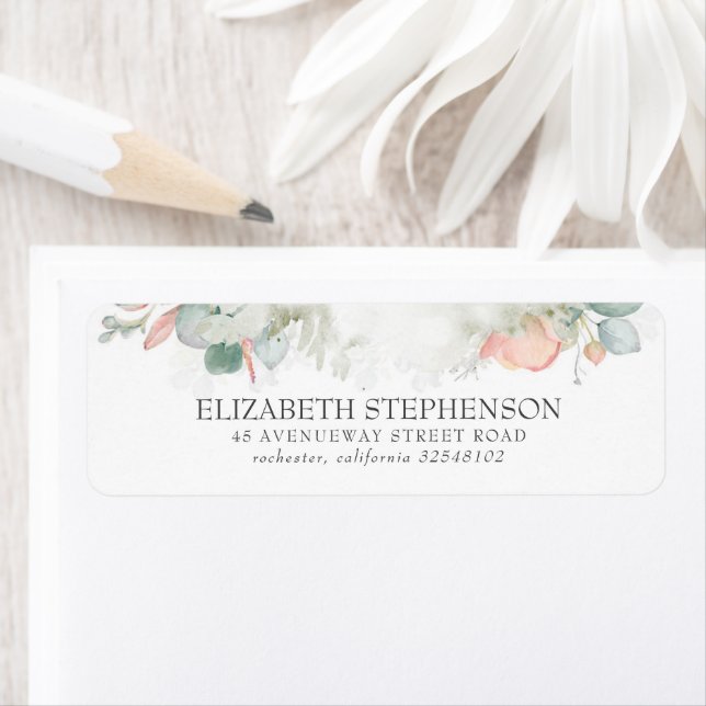 Peach Watercolor Flowers Elegant (Insitu)