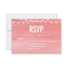 Peach Watercolor String Lights RSVP
