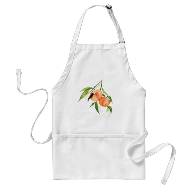 Peach watercolor summer fruit standard apron (Front)
