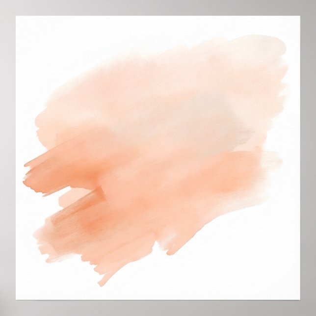 Peach Watercolour Wash Poster | Soft Abstract Wall (Front)