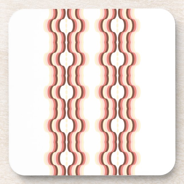 Peach Wave Symmetry Coaster (Front)