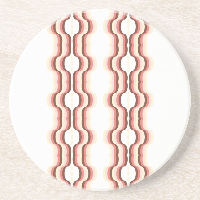 Peach Wave Symmetry Coaster (Front)