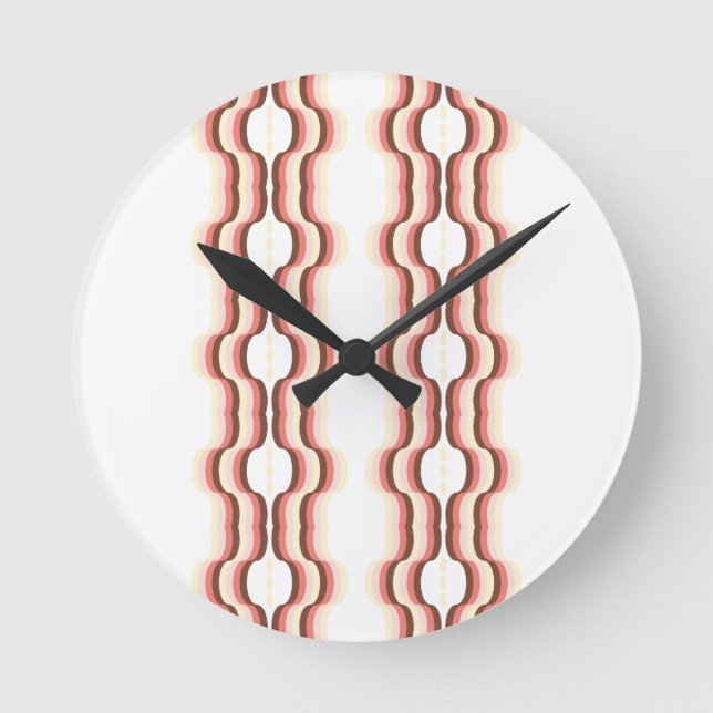 Peach Wave Symmetry Round Clock (Front)