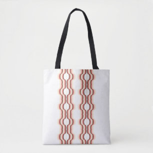 Peach Wave Symmetry Tote Bag