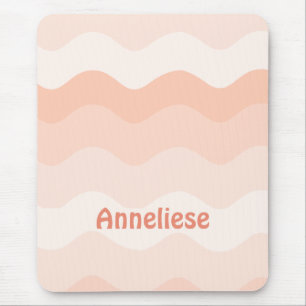 Peach Wavy Personalised Mouse Pad