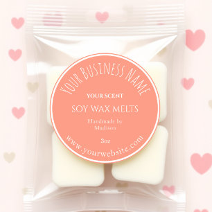 Peach Wax Melt Business Product Label Sticker