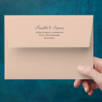 Peach Wedding elegant return address wedding 5x7