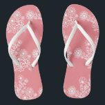 Peach Wedding Reception Flip Flops | Guest Dancing<br><div class="desc">A cute guest favour addition to your destination beach or poolside wedding reception! Let your lady guests dance the night away in these comfortable "dancing shoes" flip flops. Place the flip flops in a basket beside the dance floor. Sample background colour is shown in a coral peach -click "customise it"...</div>