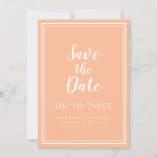 Peach Wedding Save The Dates Minimal Announcements