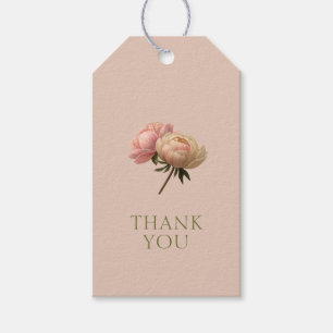 Peach & White   Chic Rose Wedding Thank You Gift  Tags