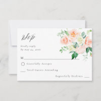 Peach & White Floral no Meal RSVP V3