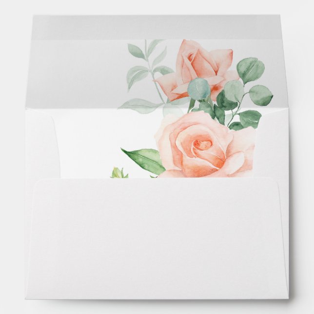 Peach & White Floral V3 2 Envelope (Back (Bottom))