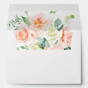 Peach & White Floral V3 3 Envelope