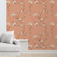Peach white Flowers Floral 