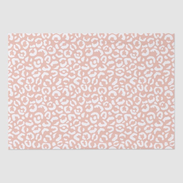 Peach White Leopard Print Tissue Paper (Front)