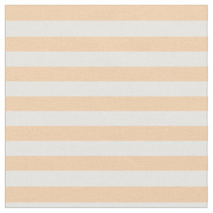 Peach & White Striped Fabric