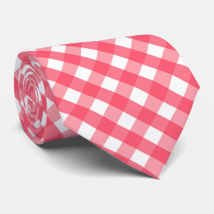 Peach white tiled pattern tie