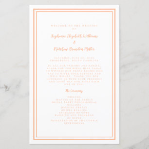 Peach White Wedding Script Modern Ceremony Program