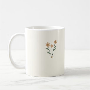 Peach Wildflower Bouquet Botanical Coffee Mug