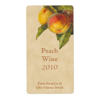 Peach wine bottle label