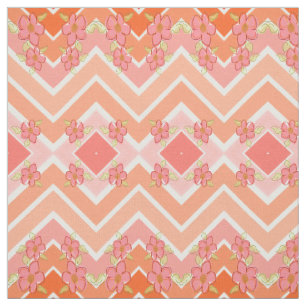 Peach With Coral Fabric