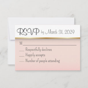 Peach with Gold  RSVP Card