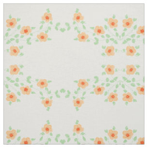 Peach With Rusty Orange Floral Fabric