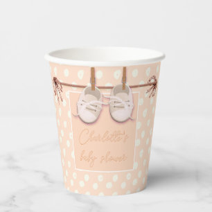 Peach-y Baby Shoe String Paper Cups