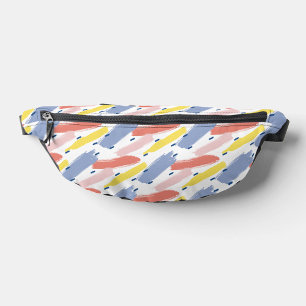 Peach Yellow Blue Pink Paint Stroke Fanny Pack