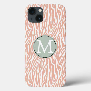 Peach Zebra Print iPhone 13 Case