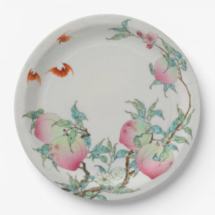 Peaches and Bats Paper Plates