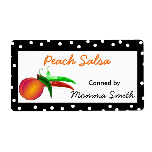 Peaches and Chilis Custom Canning Labels (Front)