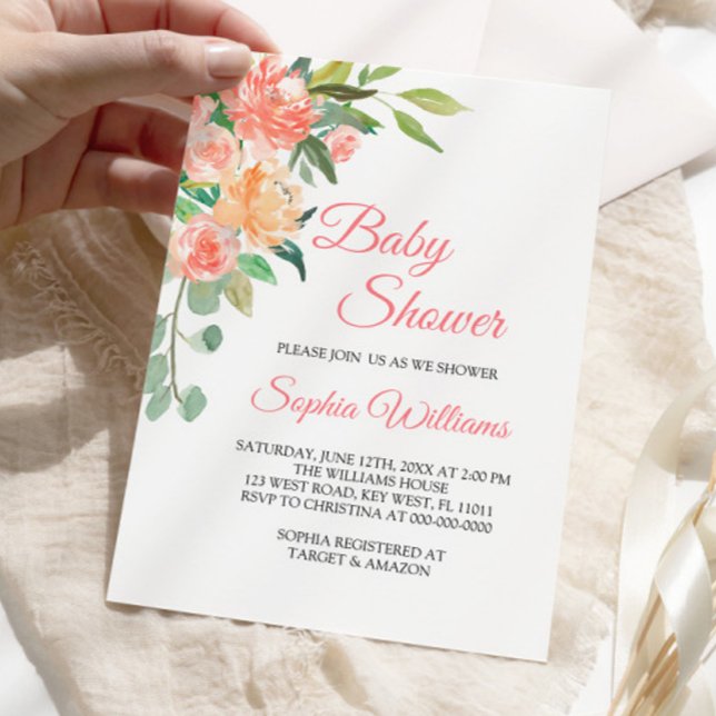 Peaches_And_Cream Baby Shower Girl Invitation (Creator Uploaded)