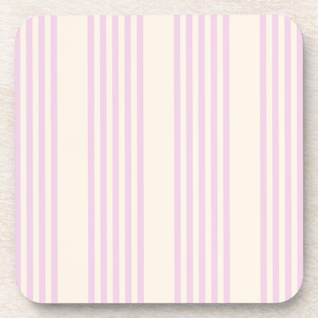 Peaches and cream five stripes pattern coaster (Front)