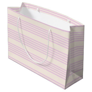 Peaches and cream five stripes pattern large gift bag